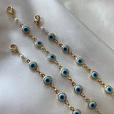 Pulsera ojos celeste redondo
